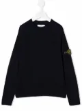 Stone Island Junior Compass-motif ribbed-knit jumper - Blue