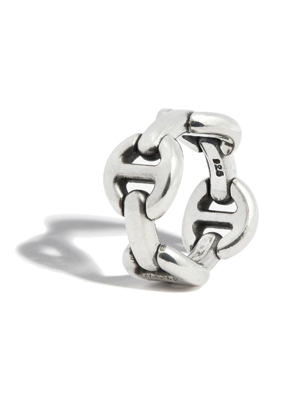 quad chain-link silver ring