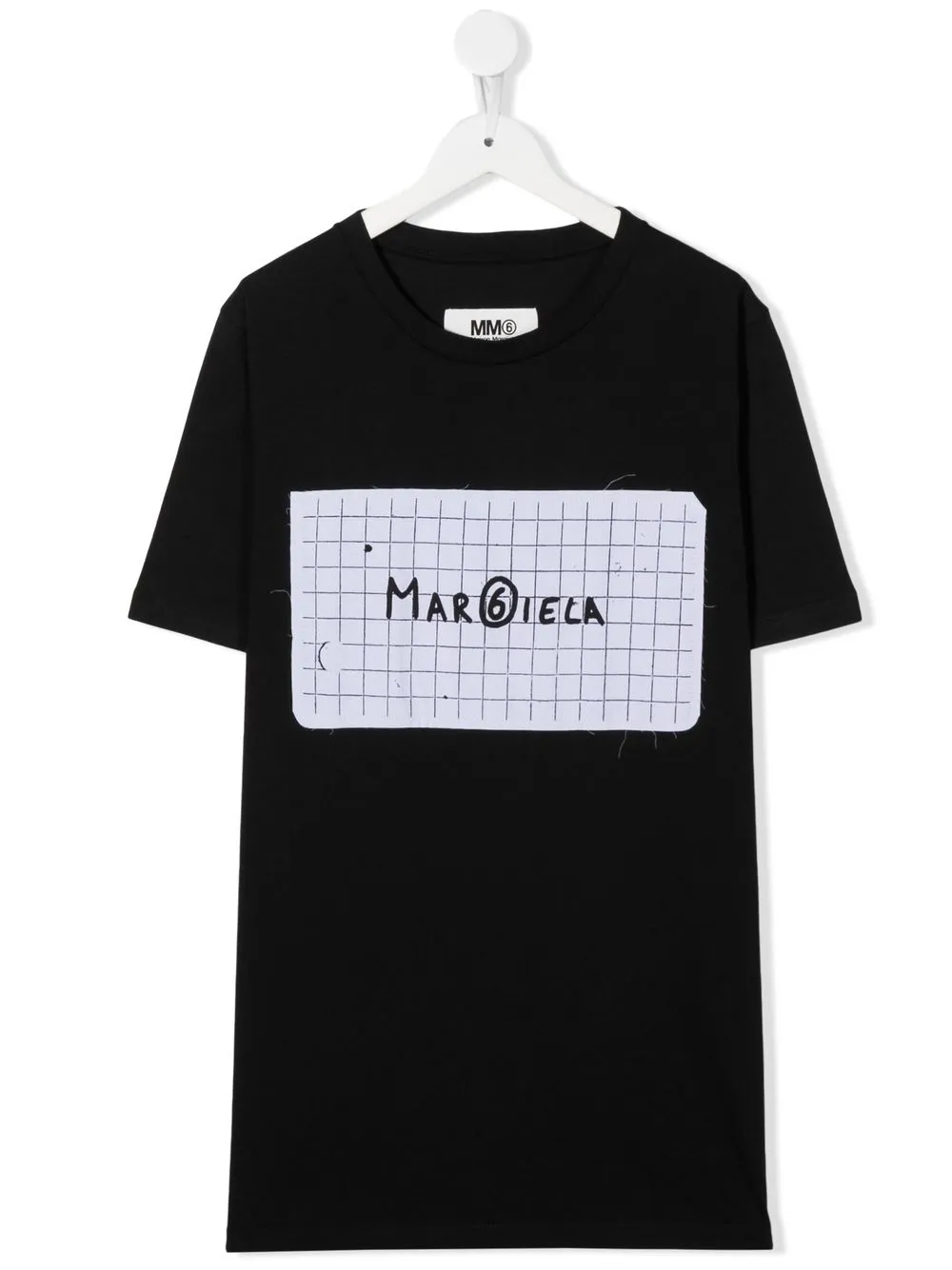 MM6 MAISON MARGIELA TEEN FRAYED LOGO-PATCH T-SHIRT