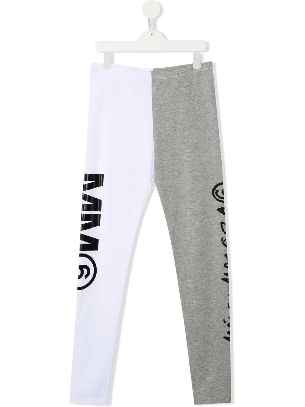 

MM6 Maison Margiela Kids TEEN colour-block logo-print leggings - White