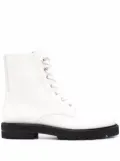 Stuart Weitzman lace-up leather boots - White