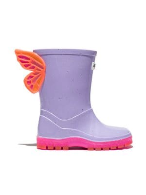 Farfetch Shoes Boots Rain Boots Floral-print trim rain boots Pink 