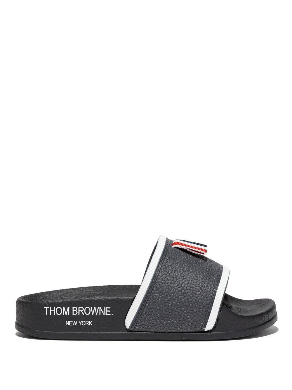 

Thom Browne Kids RWB Stripe open-toe slides - White