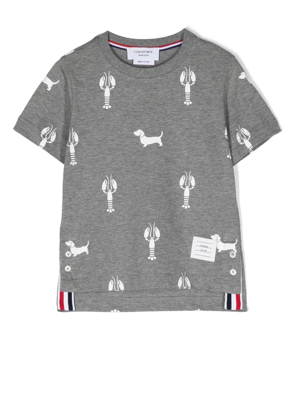 

Thom Browne Kids playera con motivo estampado - Gris