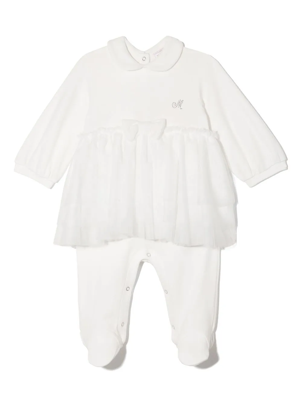 

Monnalisa empire-line tulle tracksuit set - White