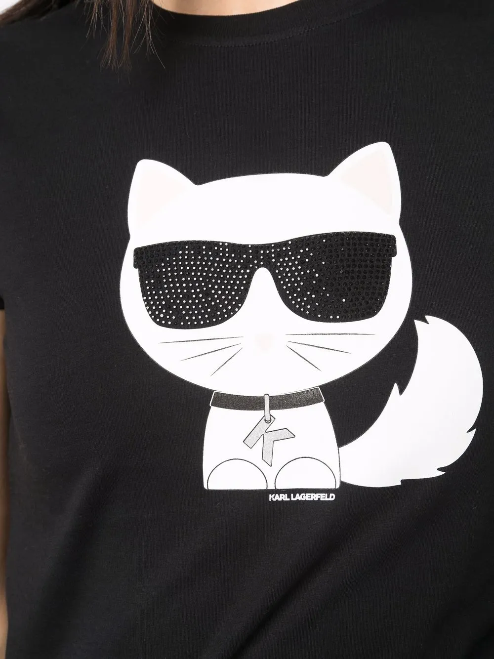 фото Karl lagerfeld футболка из органического хлопка с принтом choupette