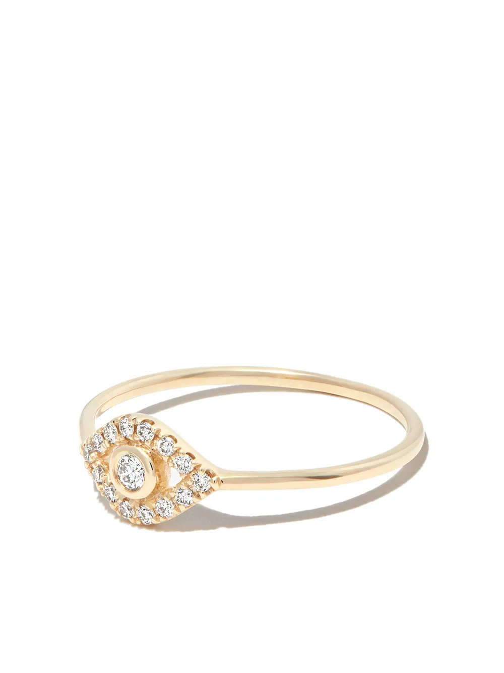 

Sydney Evan anillo Evil Eye en oro amarillo de 14kt con diamantes - Dorado