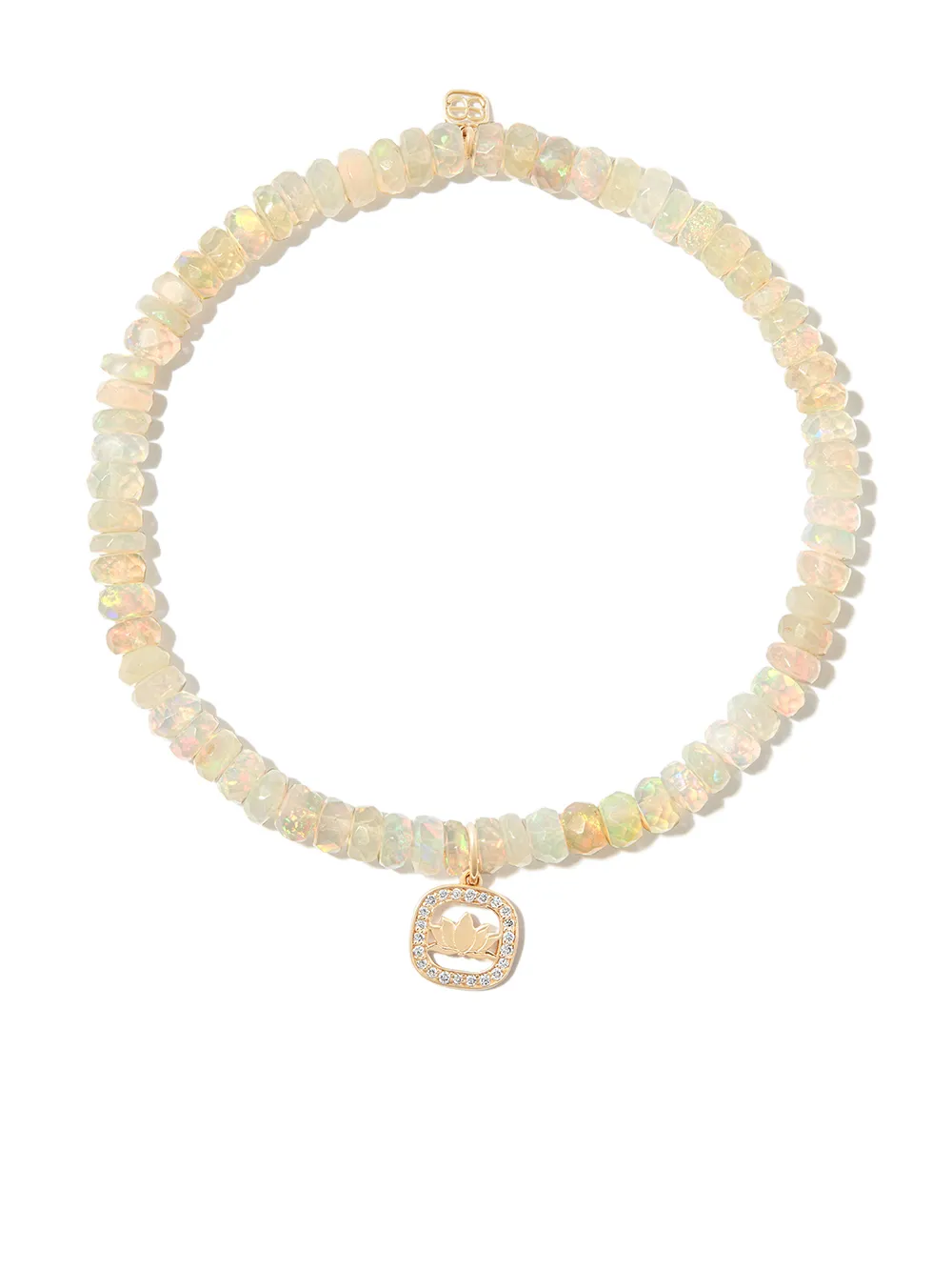 

Sydney Evan pulsera Lotus en oro amarillo de 14kt con diamantes y ópalo - Dorado