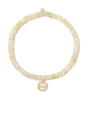 Diamond and opal bracelet top