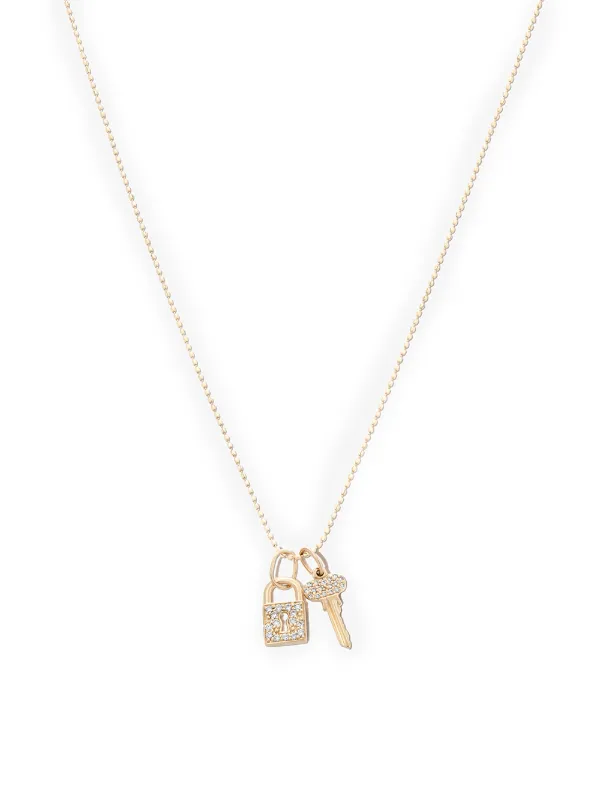 Diamond Lock & Key Necklace