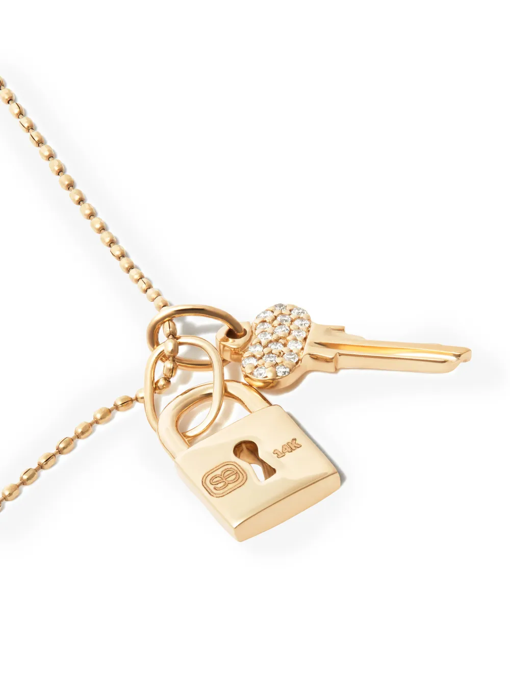 Sydney Evan Yellow Gold & Diamond Mini Key Necklace | 1/2 x 1/4 | 14K Yellow Gold | Diamond | Key | Charm | Necklace | Women's | Luxury | Necklace