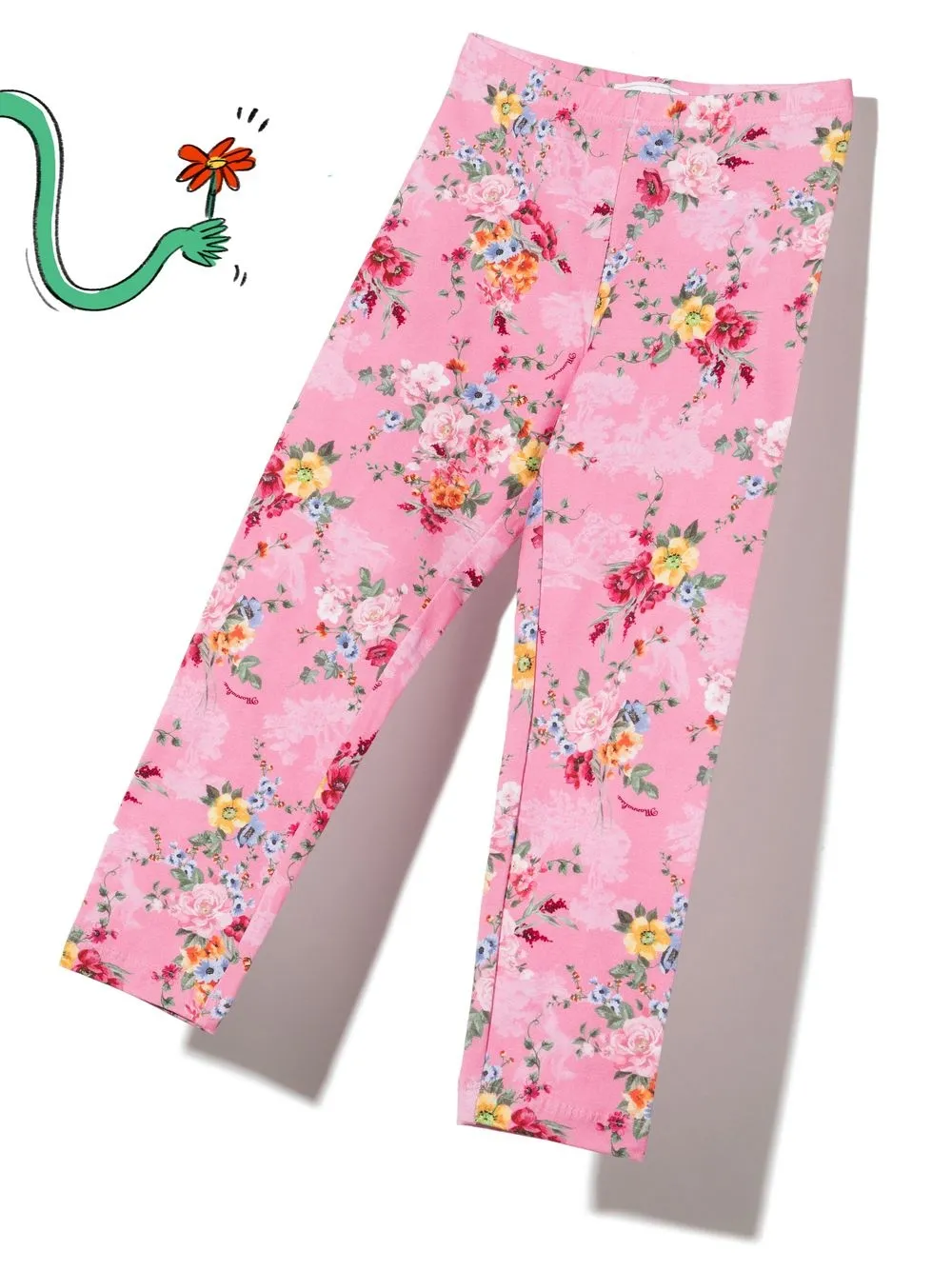 Monnalisa Legging met bloemenprint - Roze