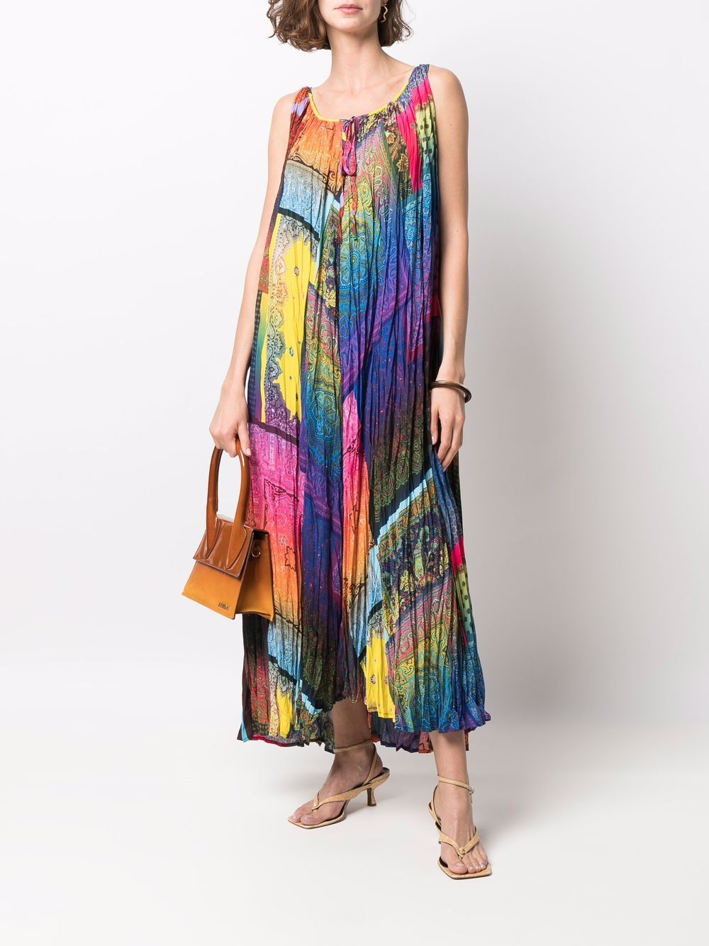 фото Pierre-louis mascia mix-print wrinkled-effect dress