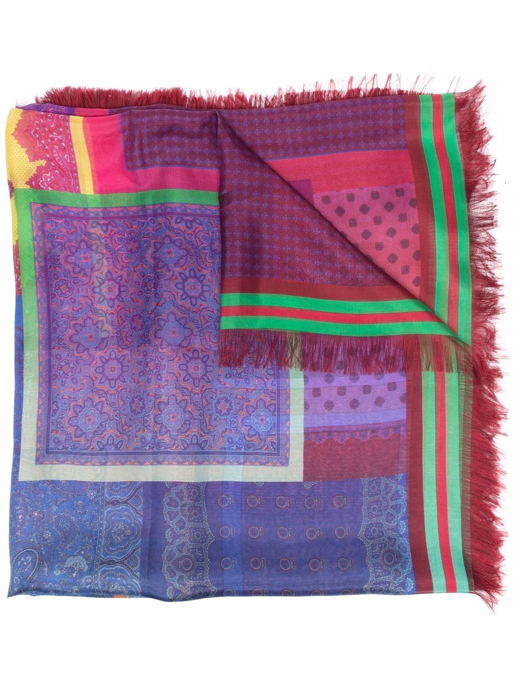 фото Pierre-louis mascia patchwork-detail print silk scarf