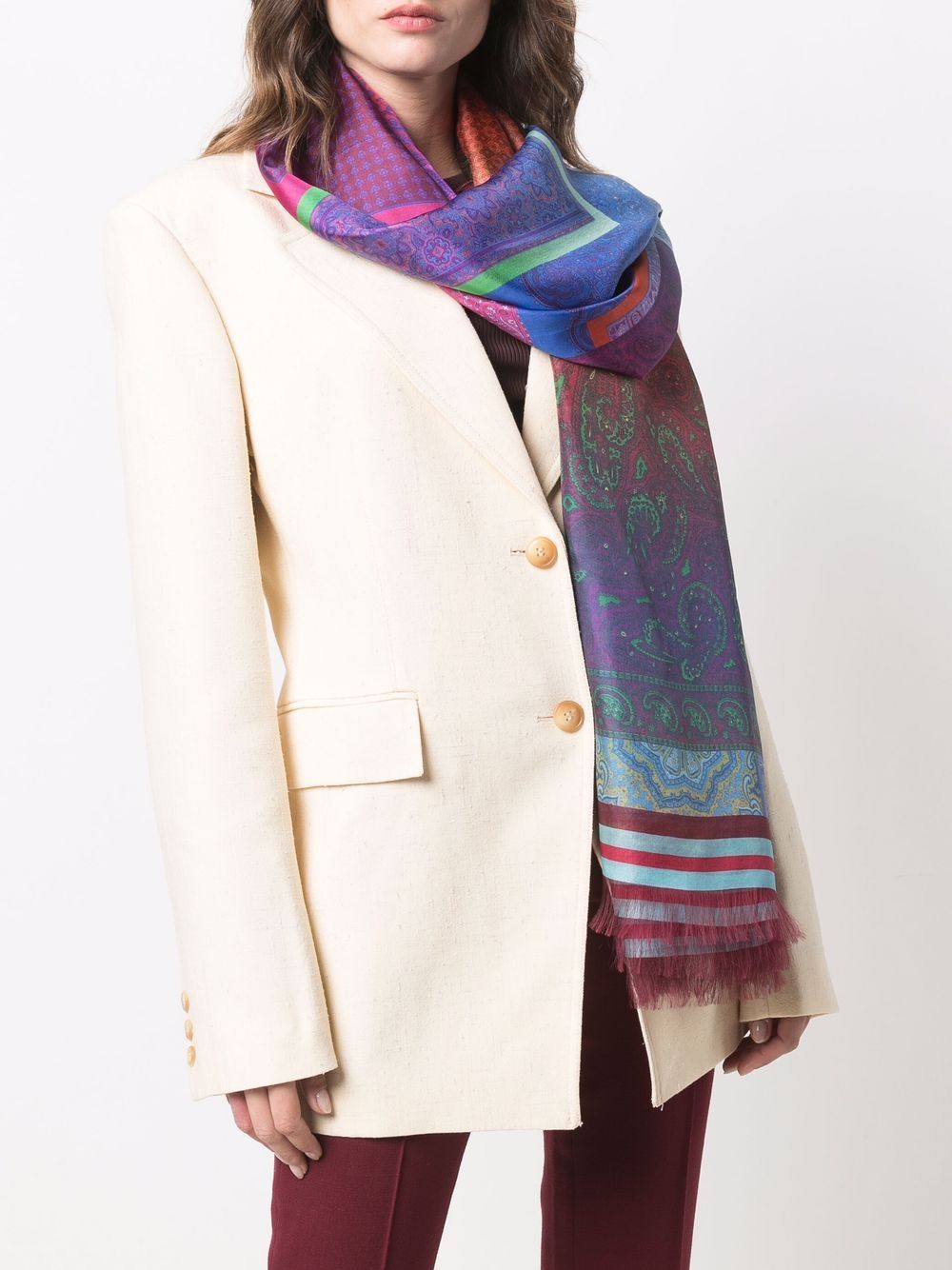 фото Pierre-louis mascia patchwork-detail print silk scarf