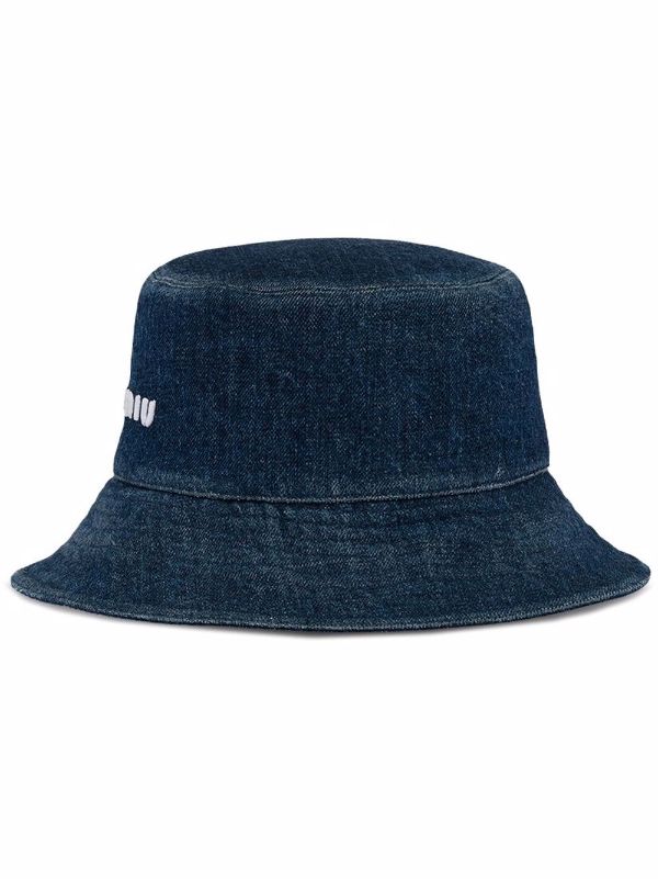 miu miu denim bucket hat