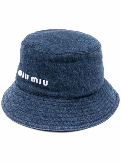 miu miu denim bucket hat