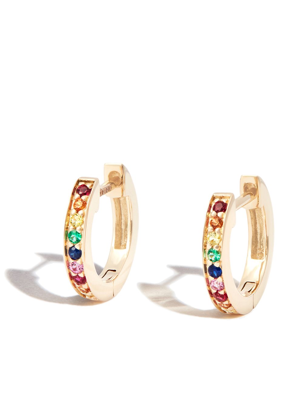 14kt yellow gold Rainbow Pavé huggie earrings