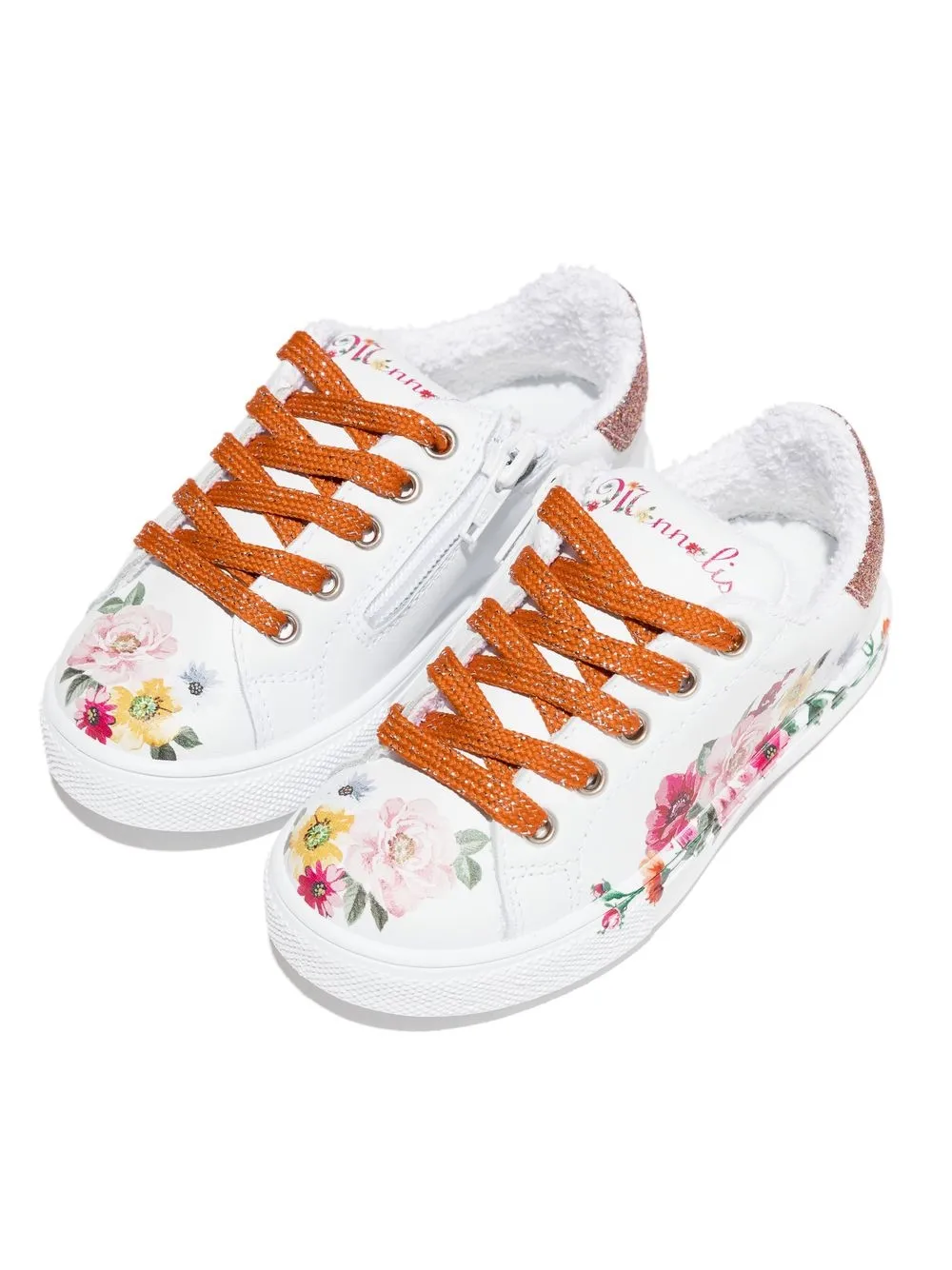 Monnalisa Sneakers met bloemenprint - Wit