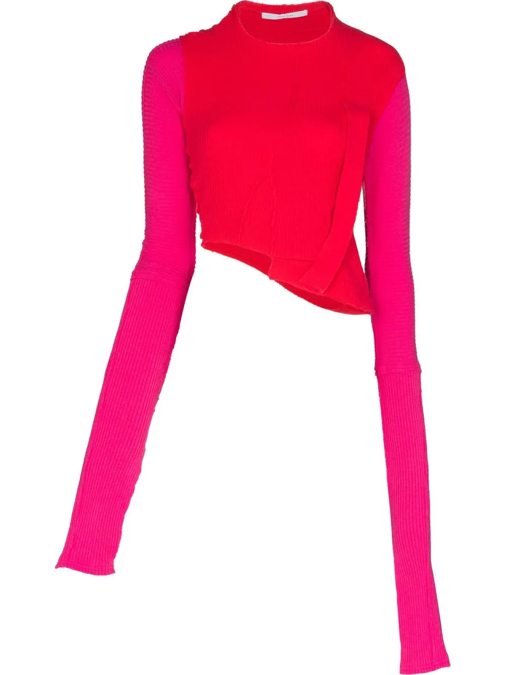 

Talia Byre asymmetric ribbed-knit jumper - Pink