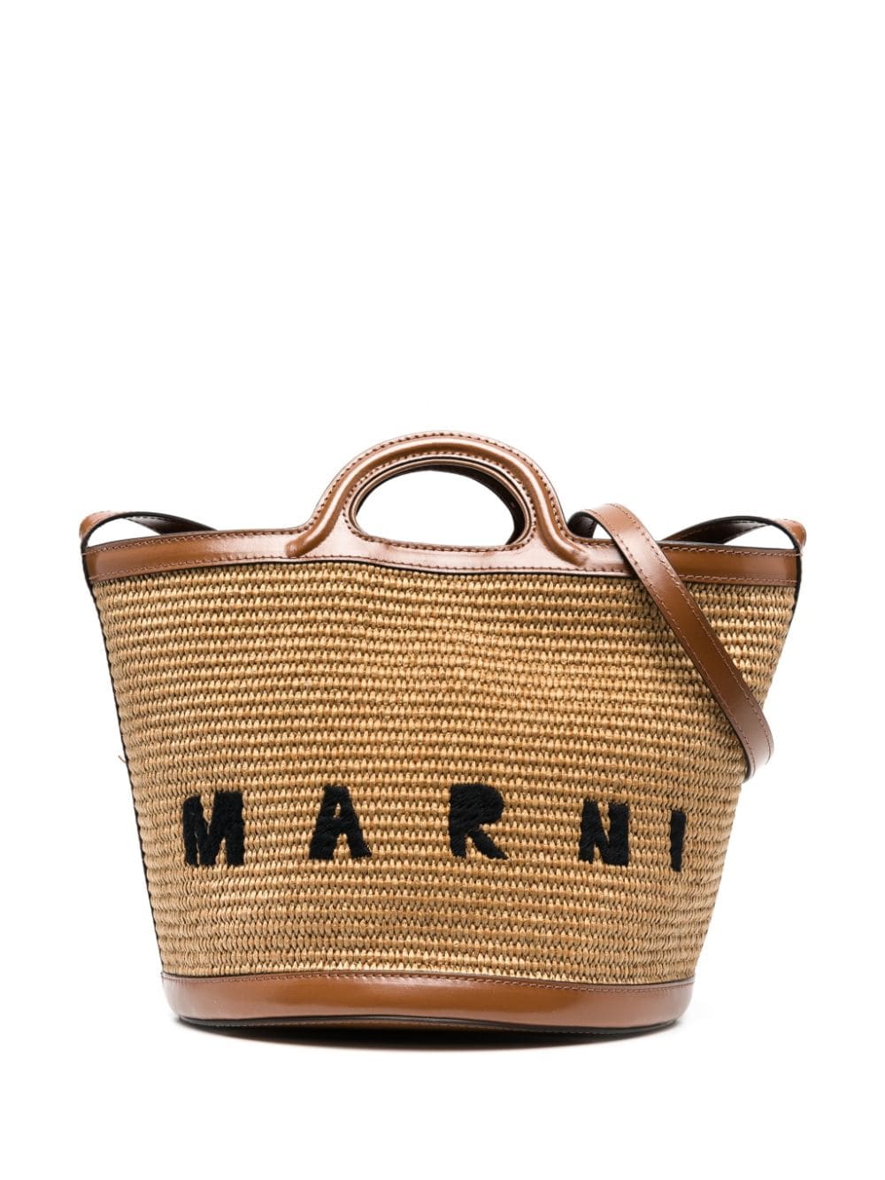 Marni Shopper met geborduurd logo Bruin