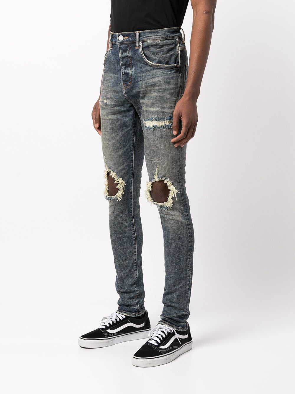 Purple-Brand Jeans - Faded Distressed and Ripped - Light Indigo - P002 –  Dabbous