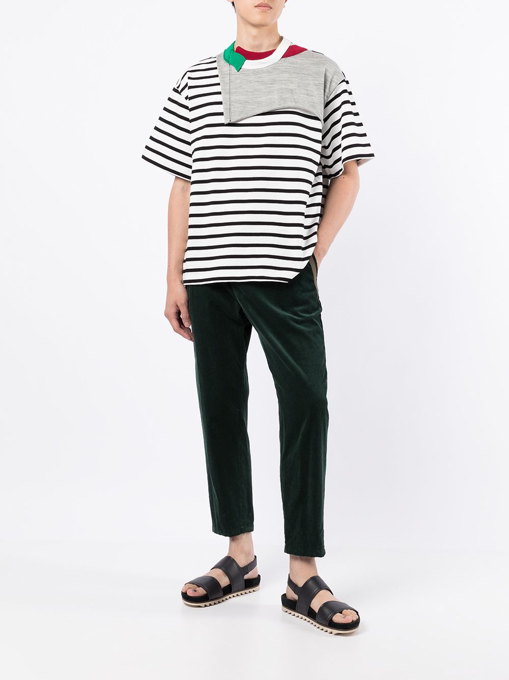 фото Kolor layered stripe-print t-shirt