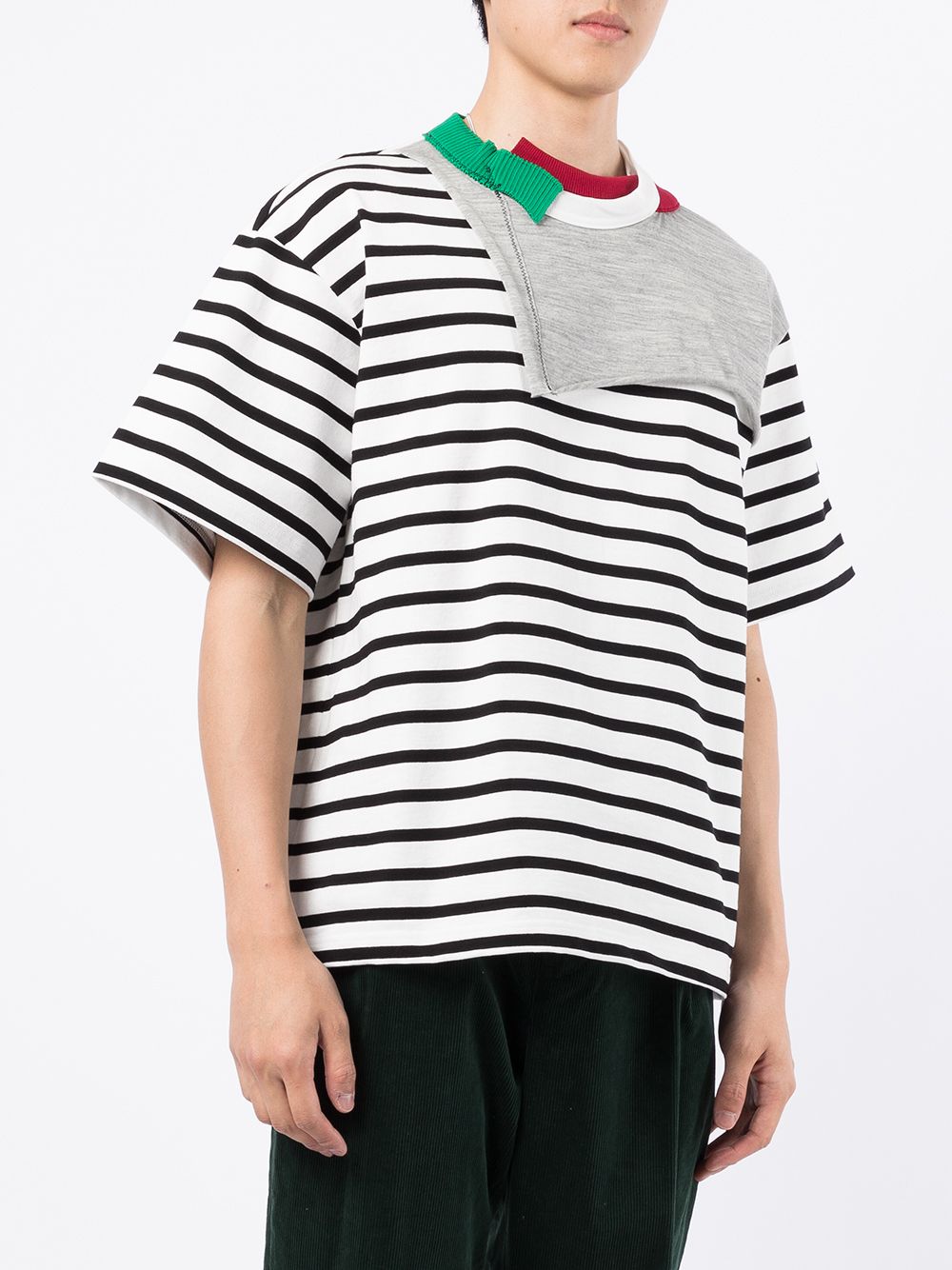 фото Kolor layered stripe-print t-shirt