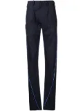 sulvam pinstripe slim-fit trousers - Black