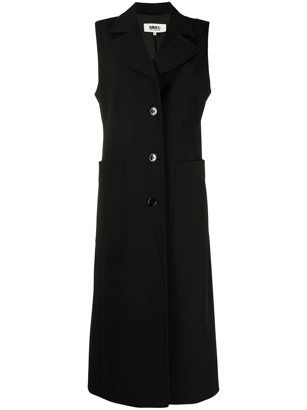 

MM6 Maison Margiela blazer largo sin mangas - Negro