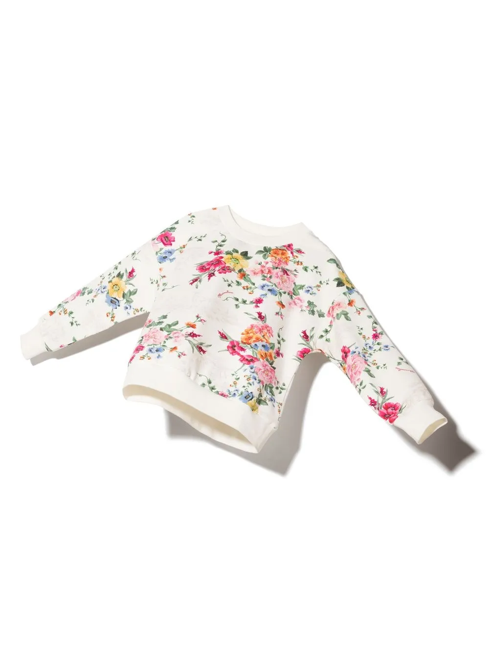 Monnalisa Sweater met bloemenprint - Wit