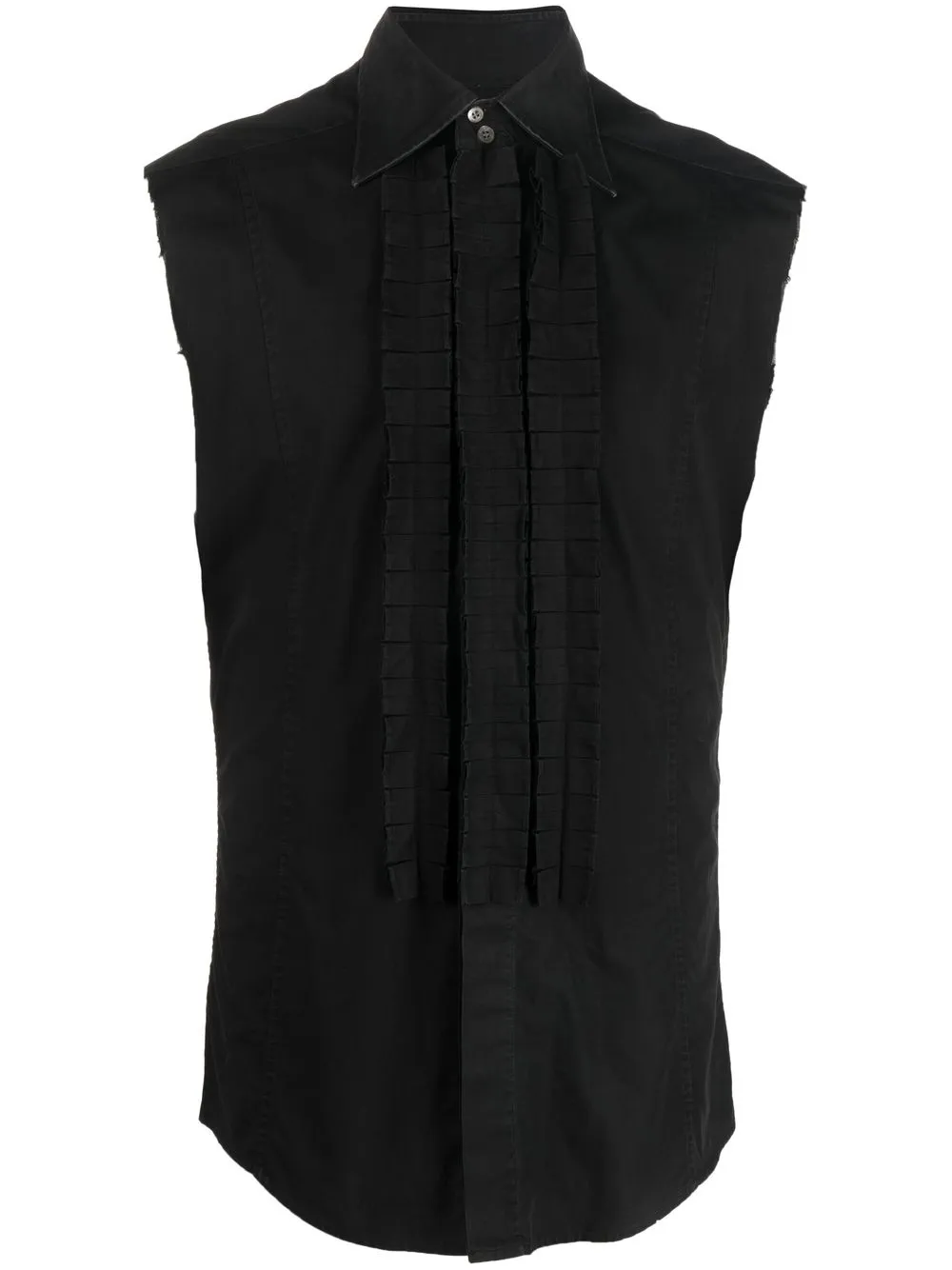

Gucci Pre-Owned 1990s pleat detailing sleeveless shirt - Black
