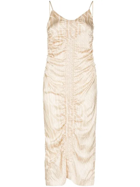 Ahluwalia Augusta ruched midi dress