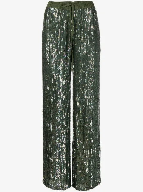 P.A.R.O.S.H. pantalon palazzo brodé de sequins