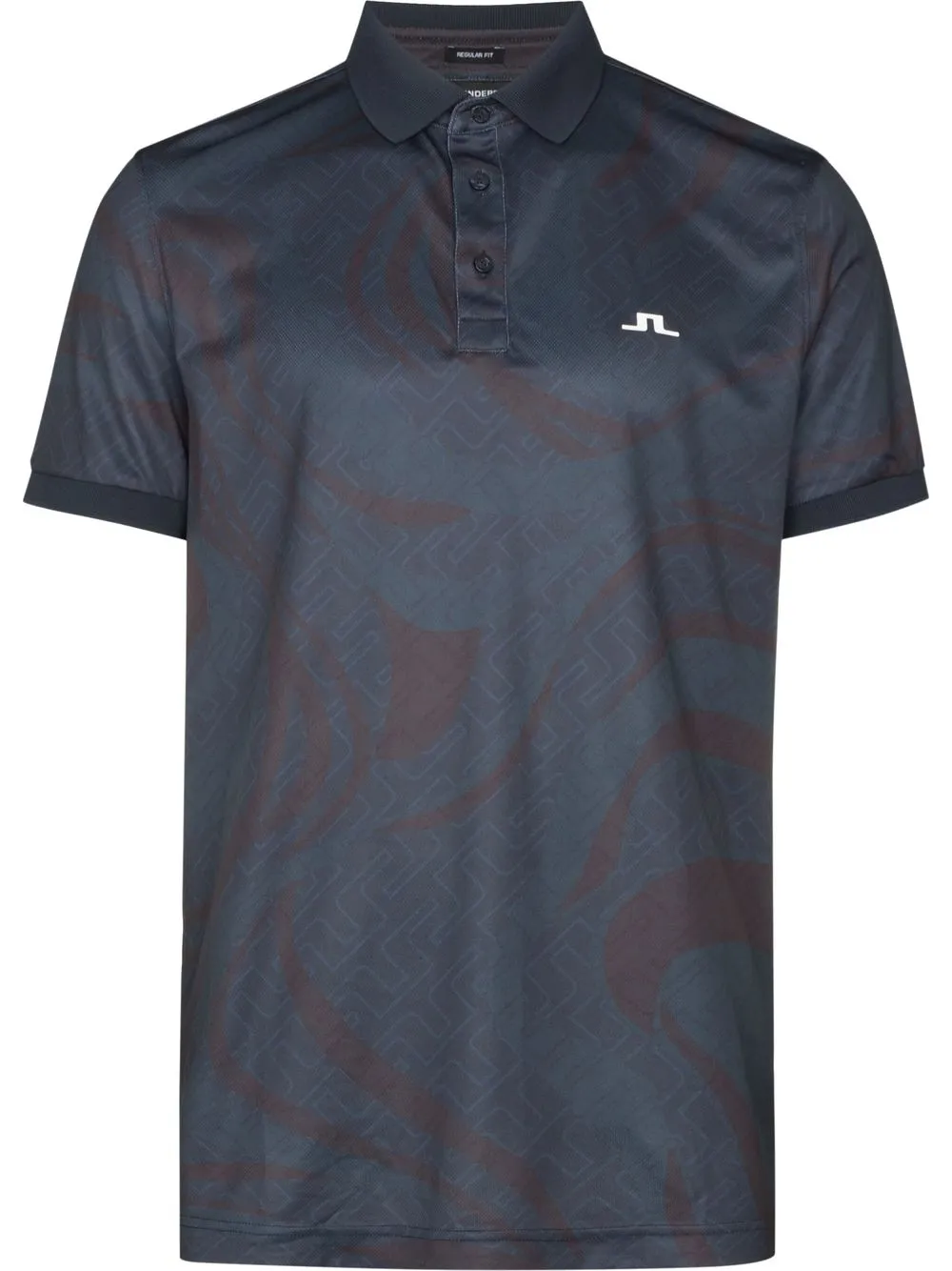 

J.Lindeberg playera tipo polo Swirl con monograma - Azul