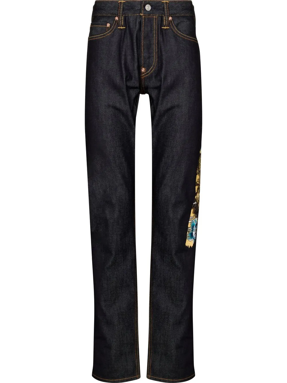 

EVISU logo-embroidered jeans - Blue