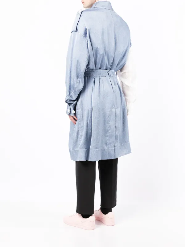 Feng Chen Wang バイカラー トレンチコート | ブルー | FARFETCH JP