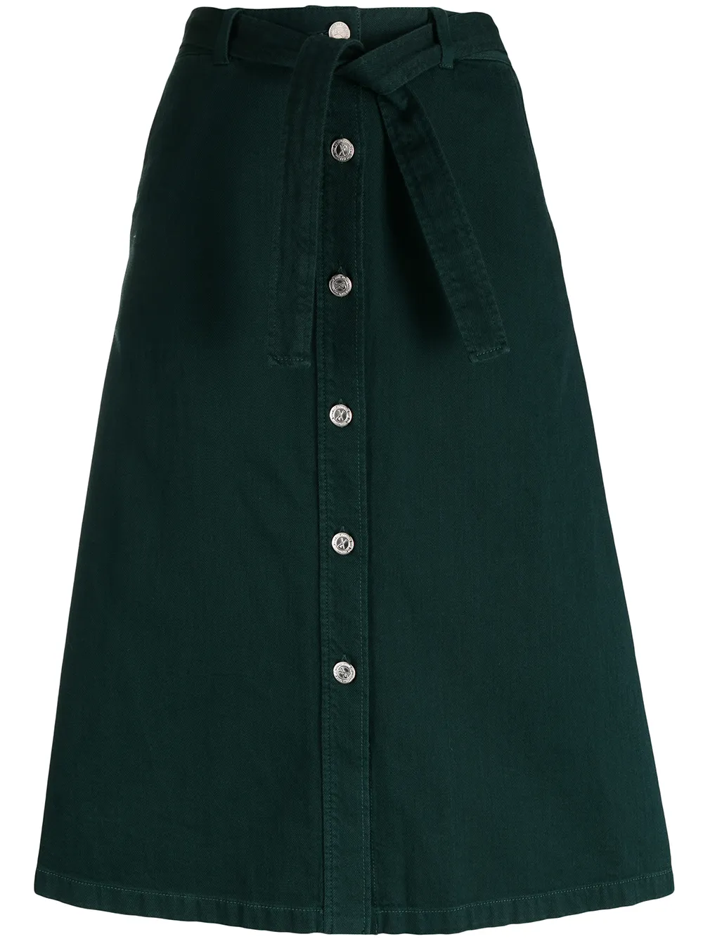 

A.P.C. falda acampanada con botones - Verde