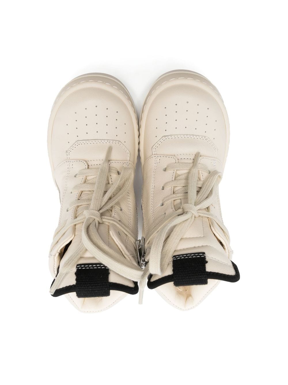 Rick Owens Kids' Geobasket Leather High Top Trainers In Neutrals