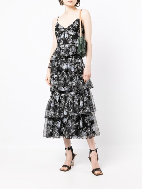 Shop Monique Lhuillier embroidered tulle dress with Express Delivery ...