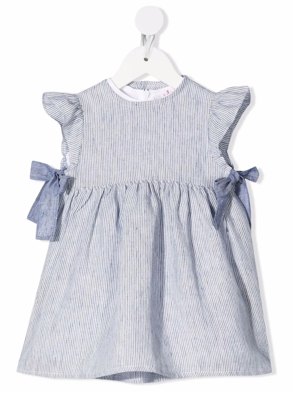 

Il Gufo vestido con rayas estampadas y moño - Azul