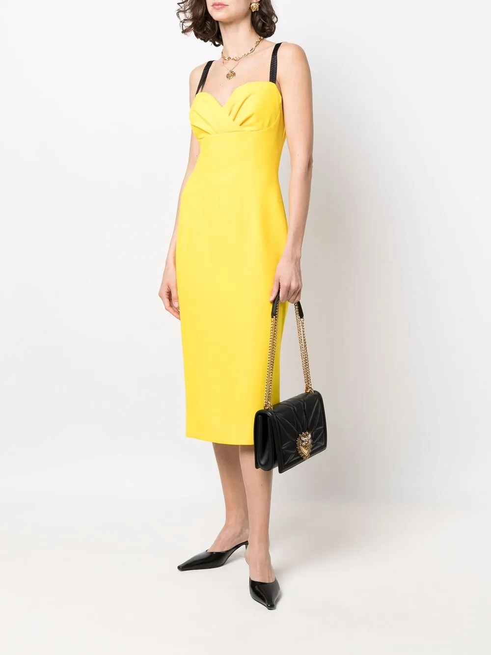 Dolce & Gabbana Jurk met sweetheart hals - Geel
