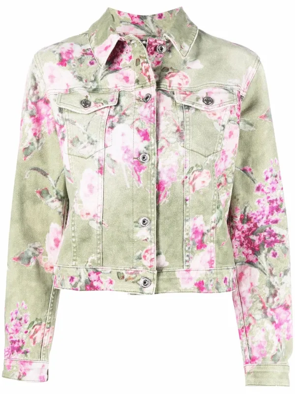 Blumarine floral-print Denim Jacket 