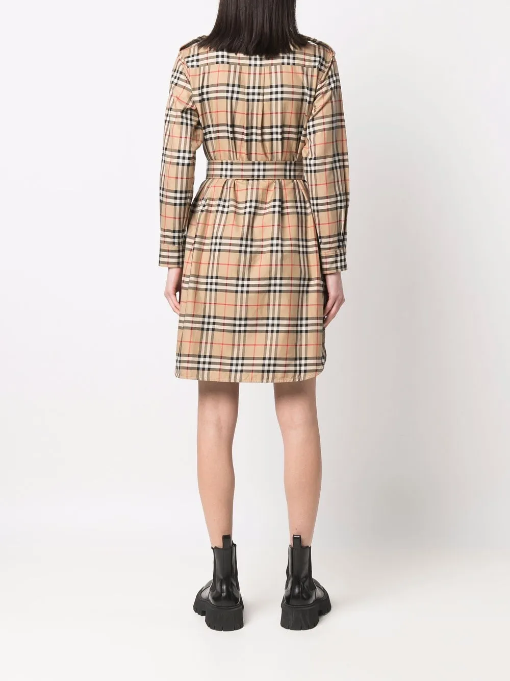 фото Burberry платье-рубашка с длинными рукавами