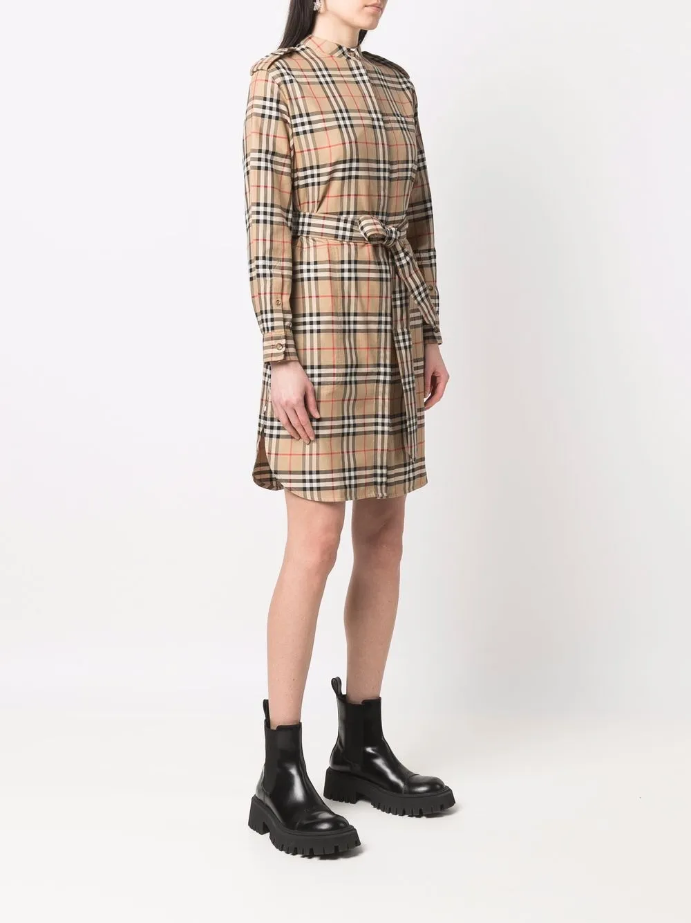 фото Burberry платье-рубашка с длинными рукавами