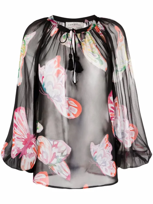 Shop ERMANNO FIRENZE butterfly-print 