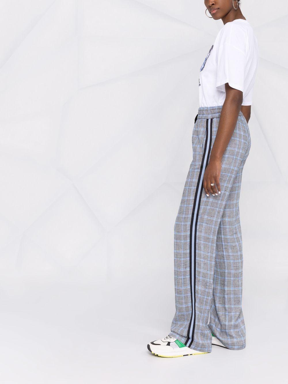 фото Ermanno firenze checked drawstring track pants