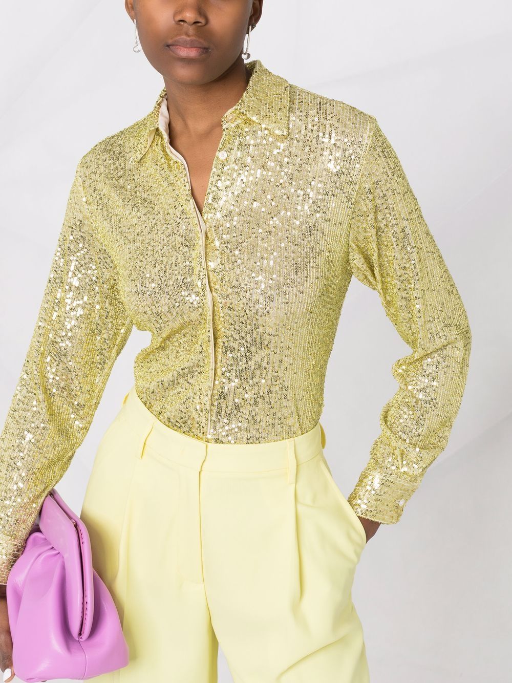 фото Blanca vita sequin-embellished long-sleeve shirt