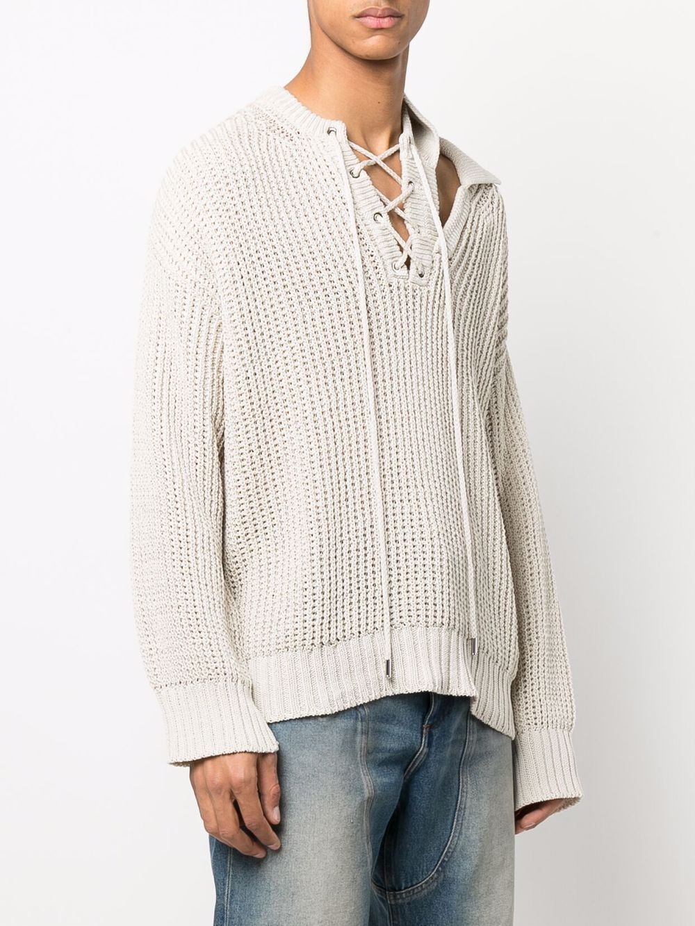 фото Y/project lace-up waffle-knit jumper