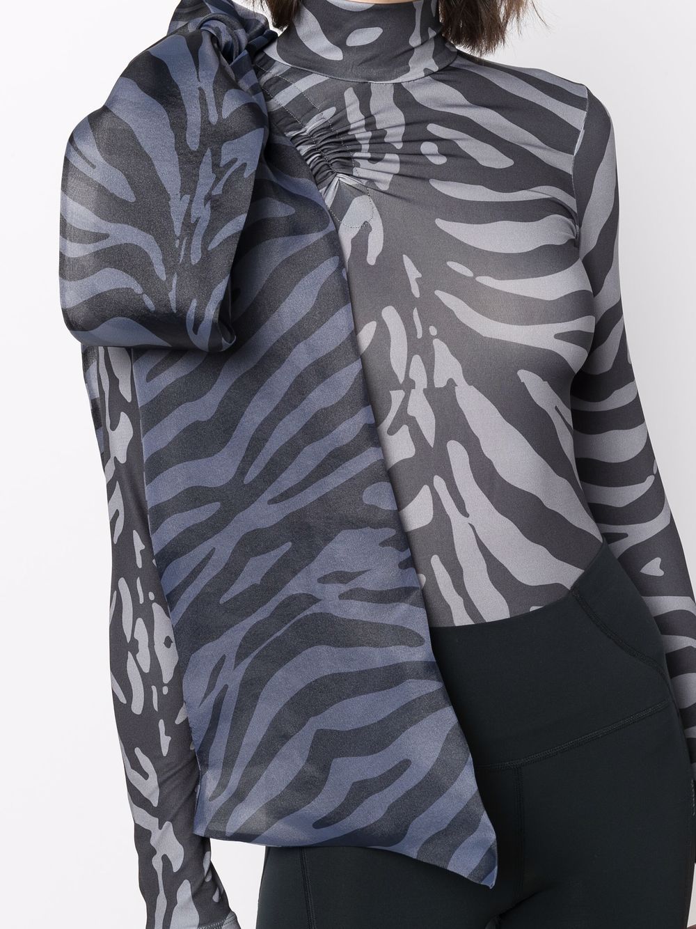 фото Atu body couture animal-print mock neck bodysuit